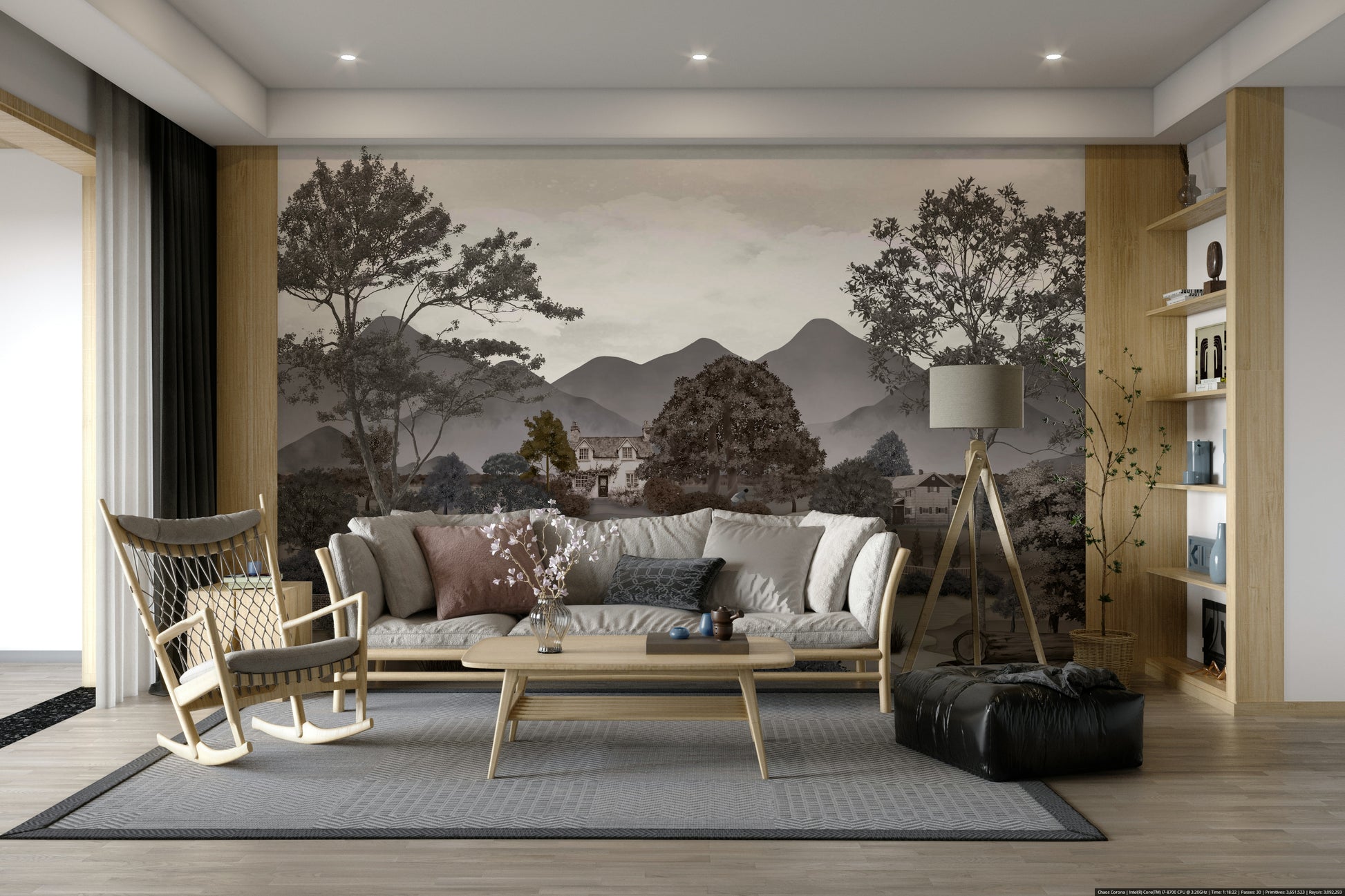 The image features gentle, rolling hills covered in green grass.
