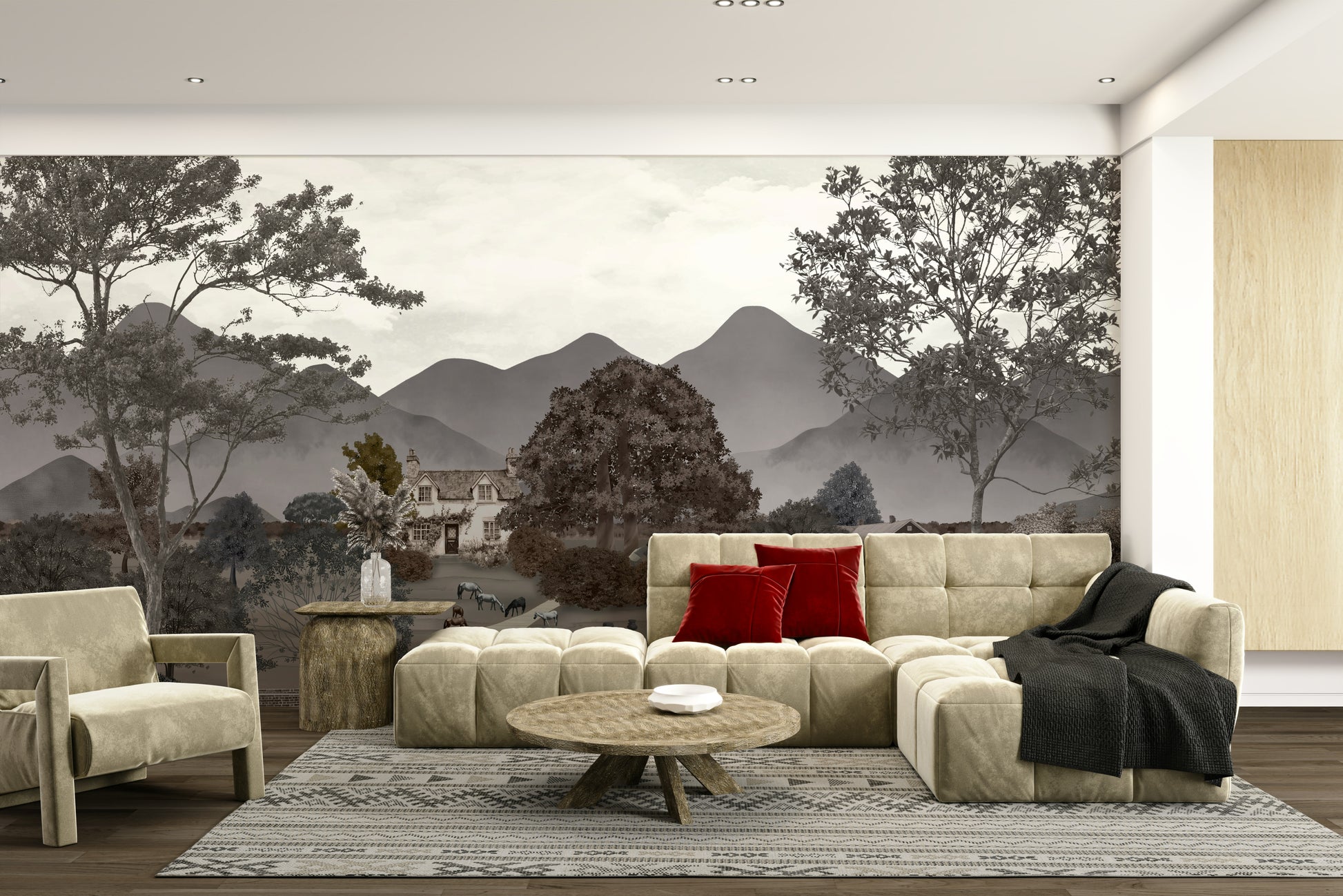 A narrow, dirt path winds its way through the landscape.
