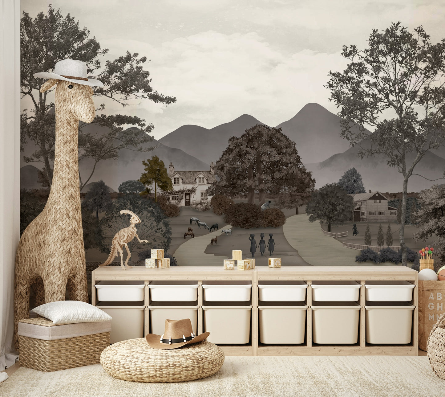 The colors are natural, with different shades of green, brown, and blue.
