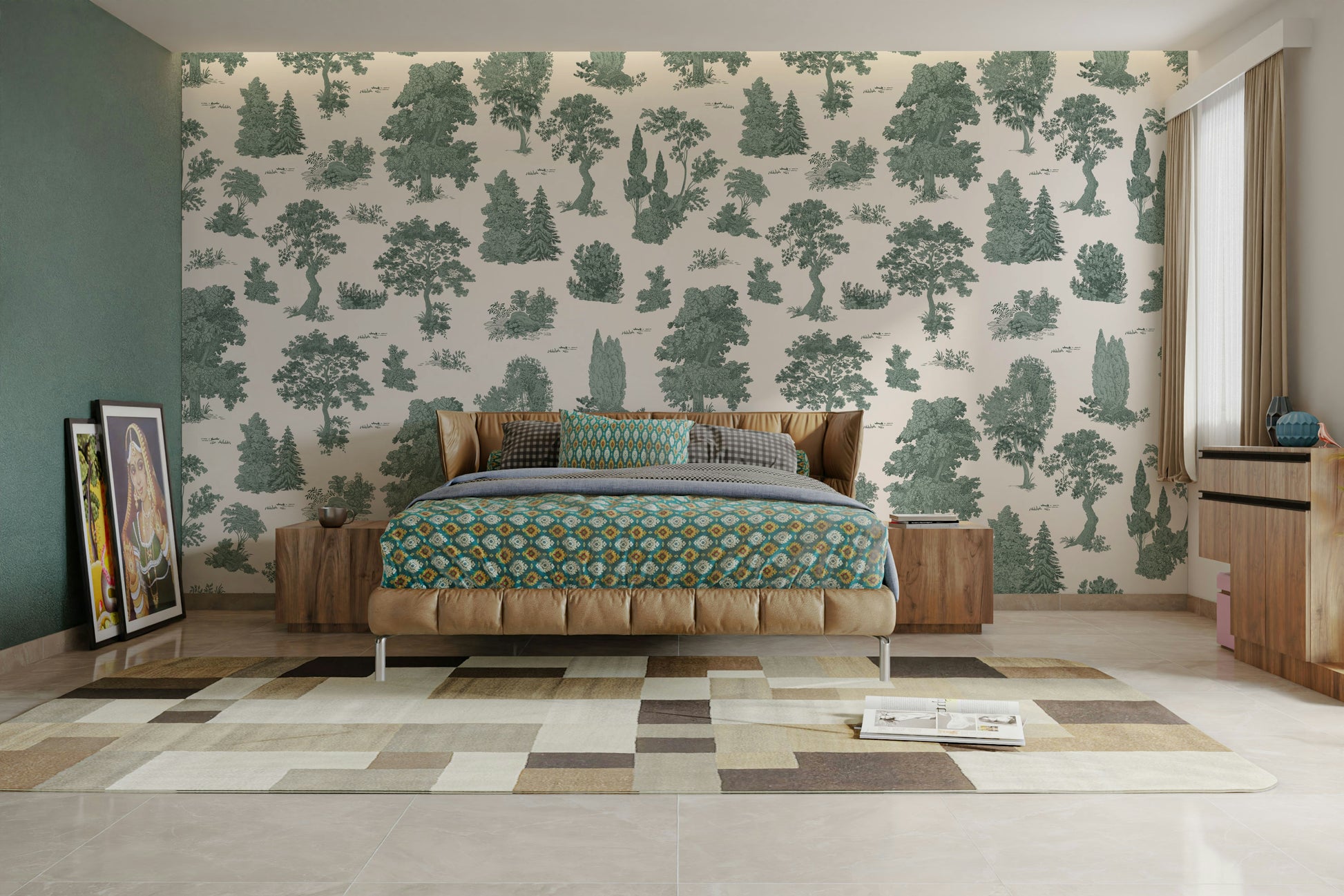 Wallpaper for walls with a green landscape

