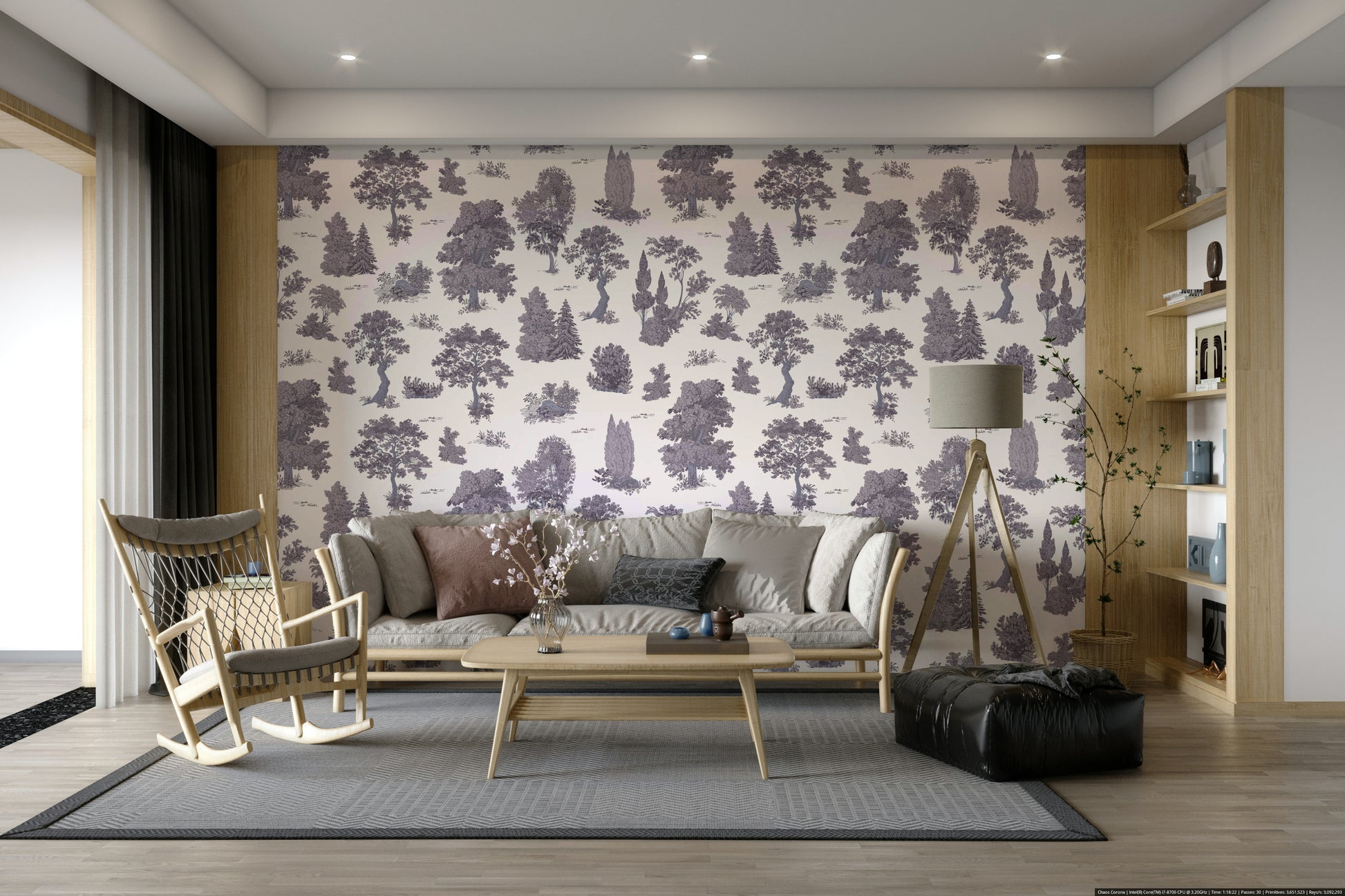 Scenic wallpaper with rays of light

