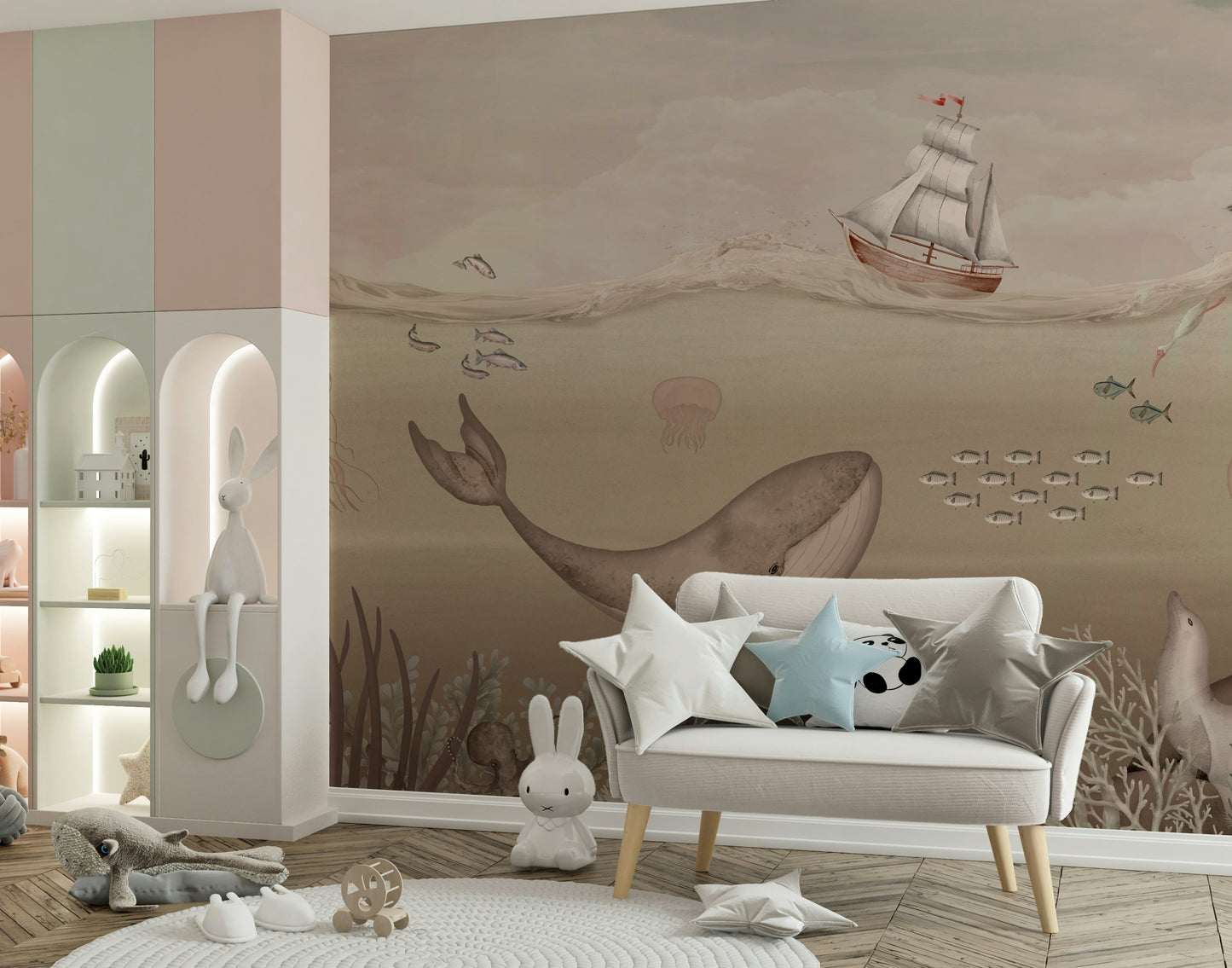 Whale's Journey Wall Mural