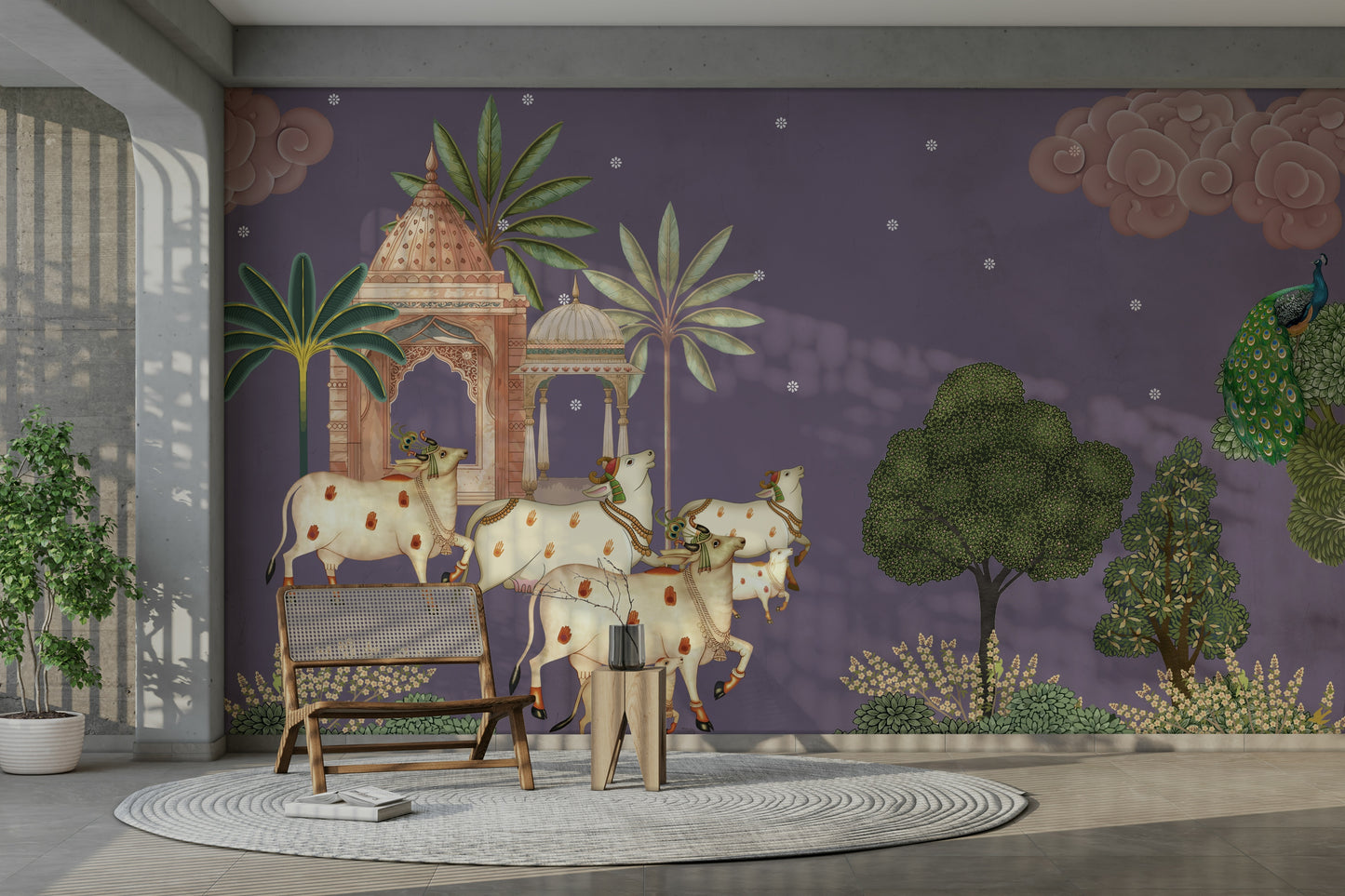 The style is a soft-focus illustration or a painterly design.

