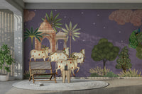 The style is a soft-focus illustration or a painterly design.

