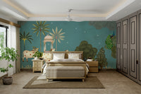 Peaceful Neel Pichwai Wall Mural.
