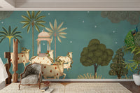 Indian art Neel Pichwai Wall Mural.



