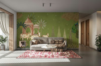 Serene Pichwai Darshan Wall Mural theme.
