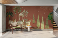 Detailed Pichwai Vanam Wall Mural design.


