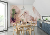 The mural is created for an entire wall, providing an immersive feel.
