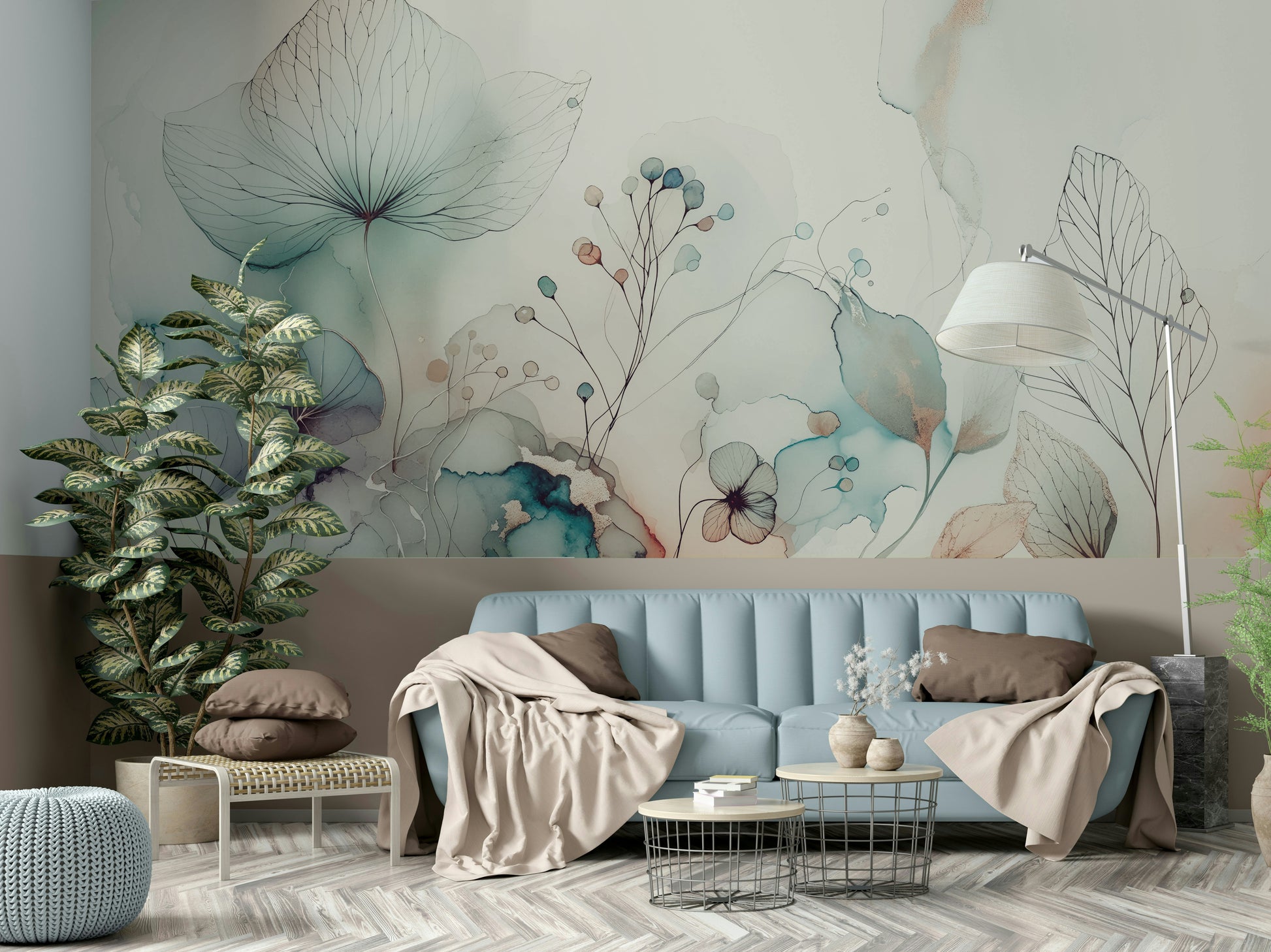 The style is artistic and painterly, like a watercolor.
