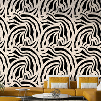Wallpaper for walls with a dynamic, fluid design

