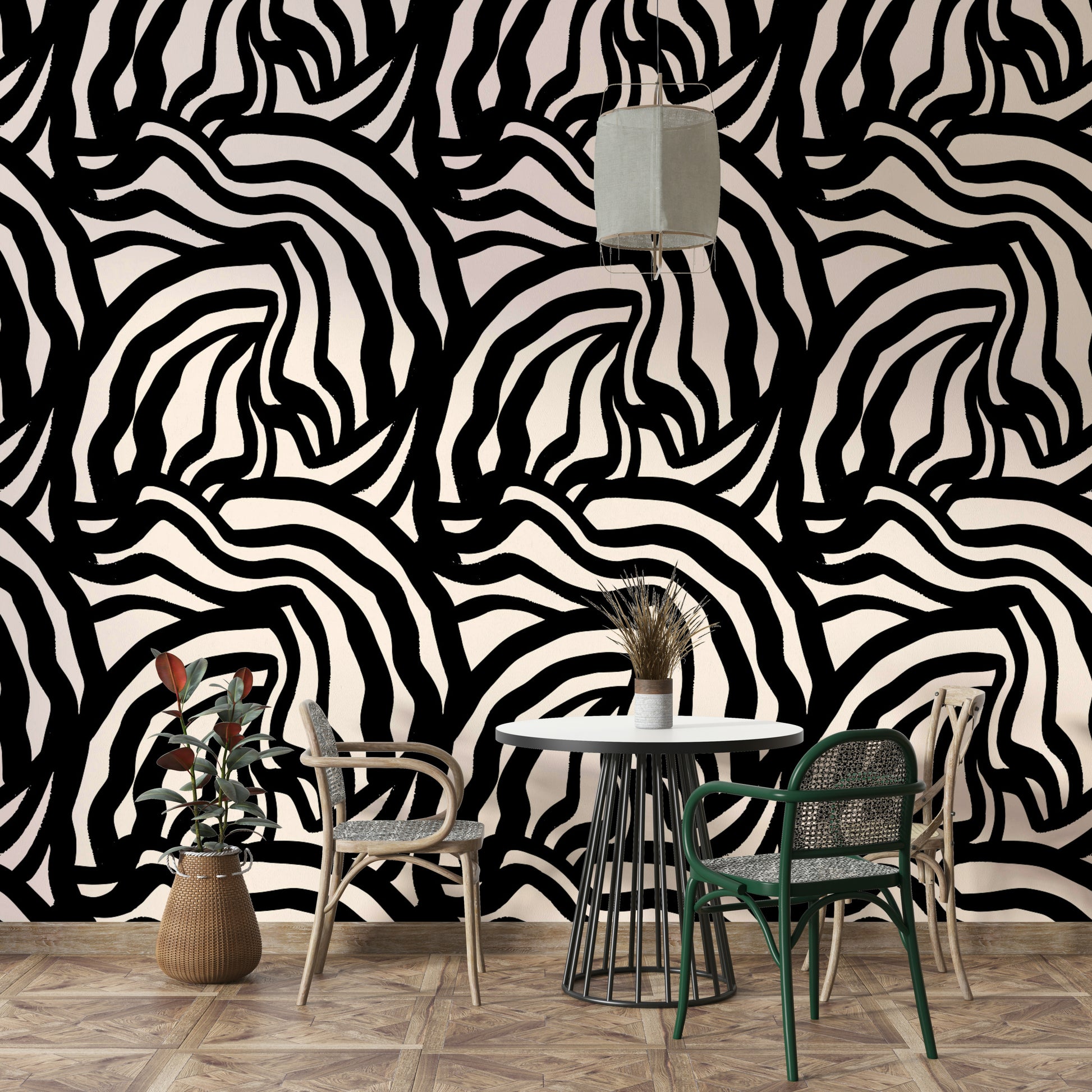 The black lines on a white background, demonstrating the high contrast and clarity