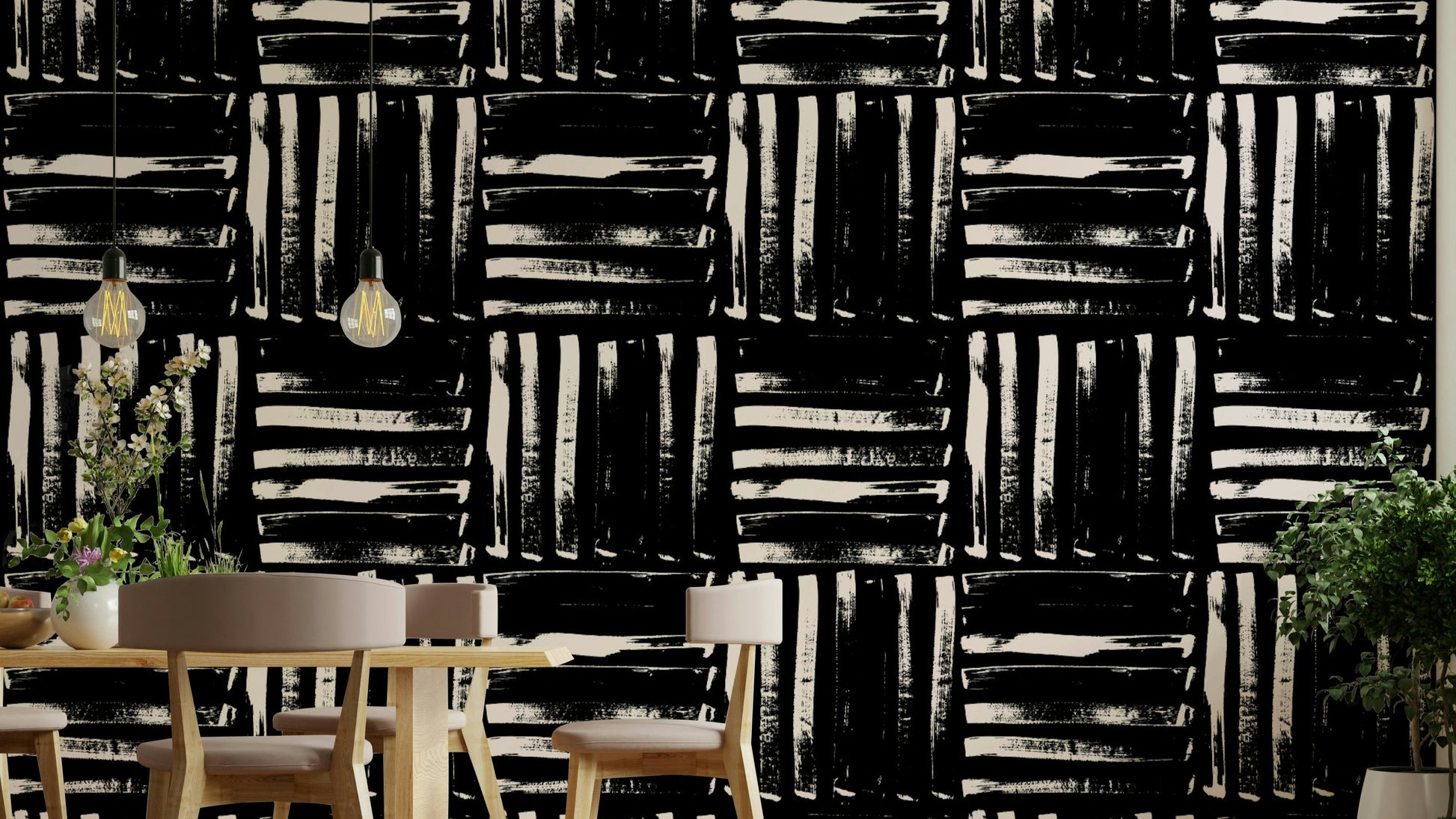 A full wall shot of the stripes, showing the uniform pattern and color