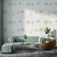 The wallpaper in a stylish home office with a minimalist feel.

