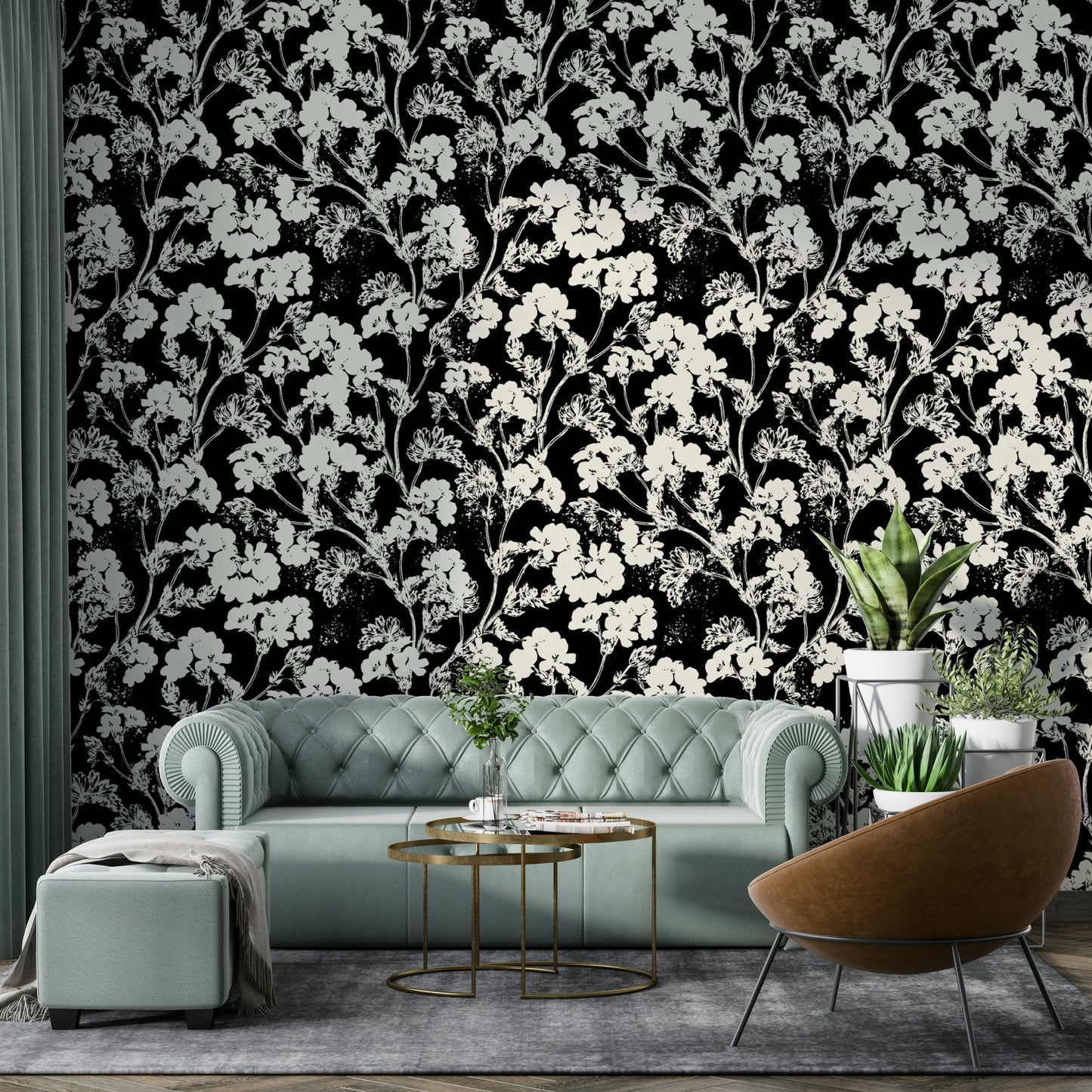 The background of the wallpaper is a crisp, clean white.
