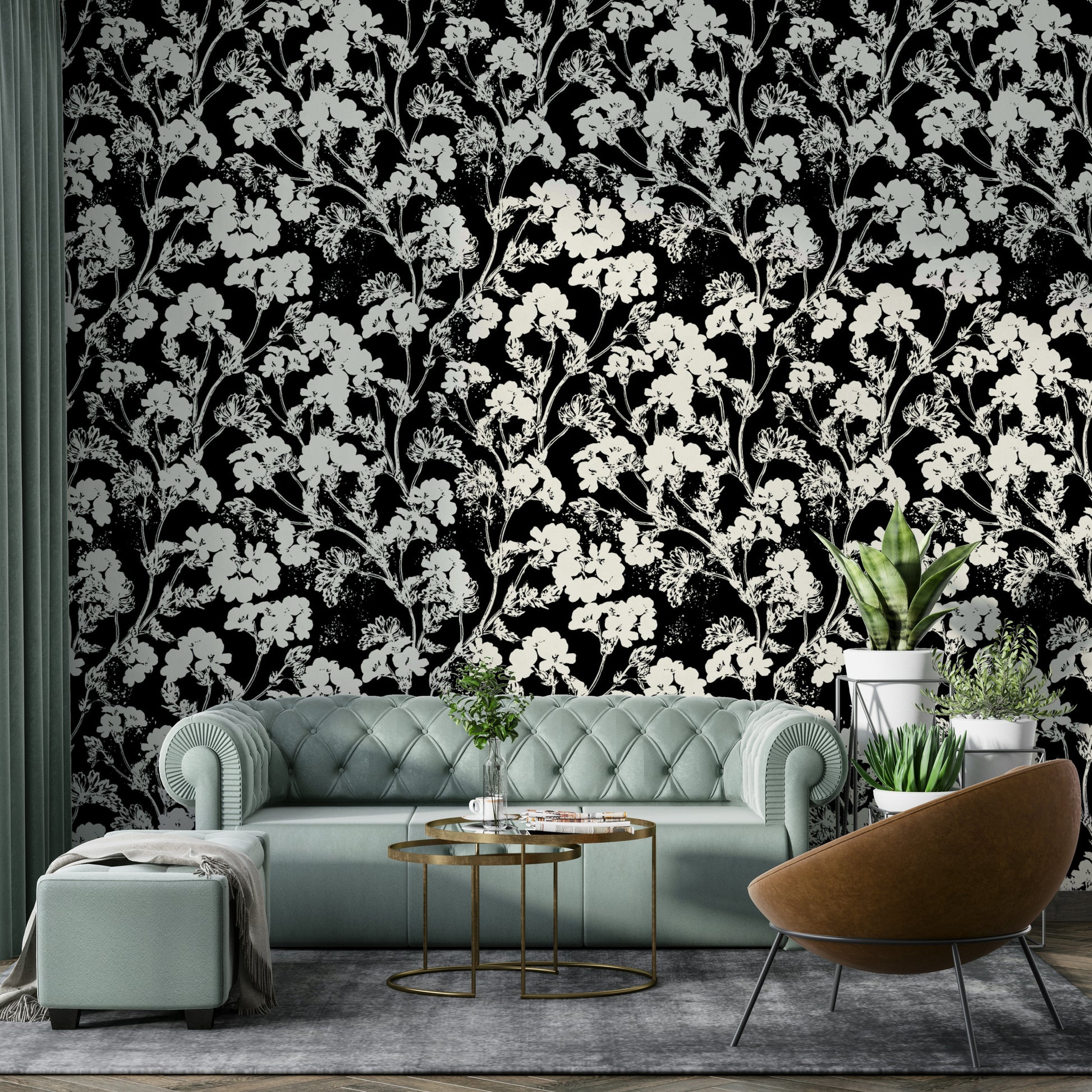 The background of the wallpaper is a crisp, clean white.
