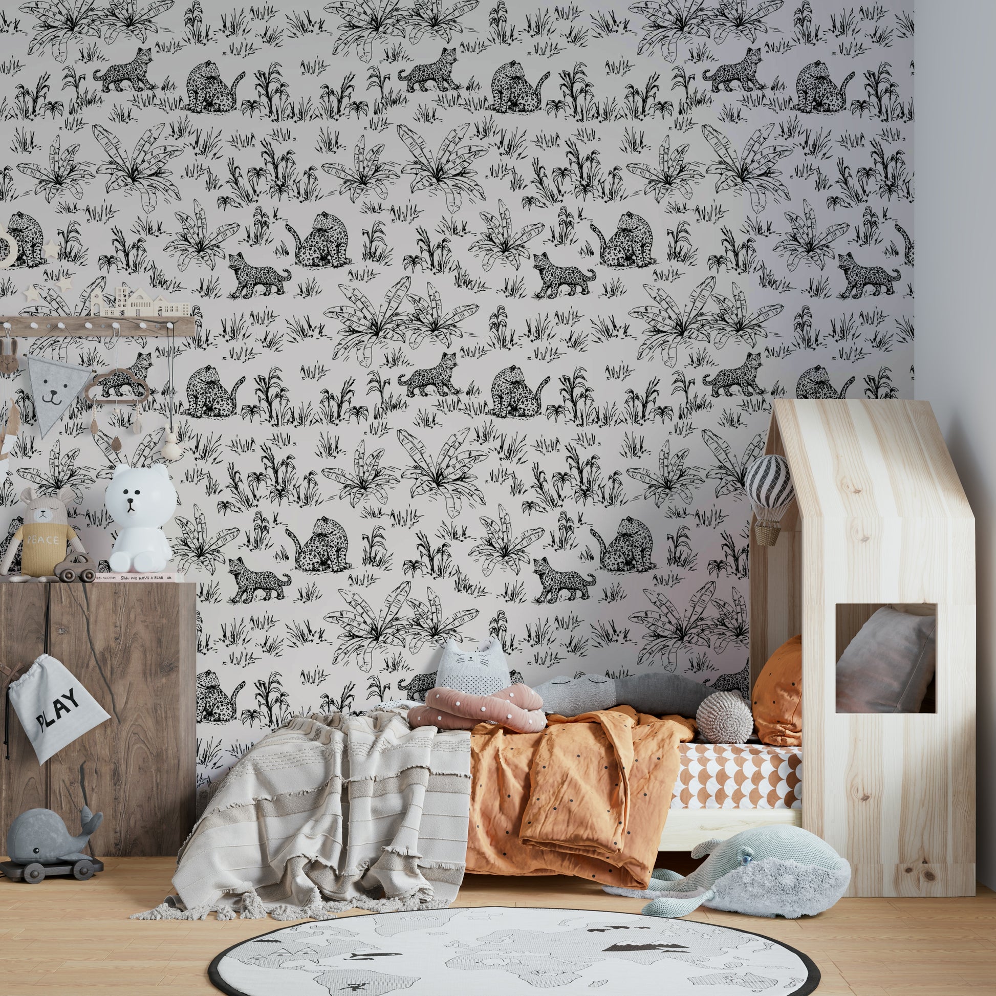 A creative studio with a wild leopard design

