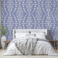 Wallpaper with rich purple and gold accents

