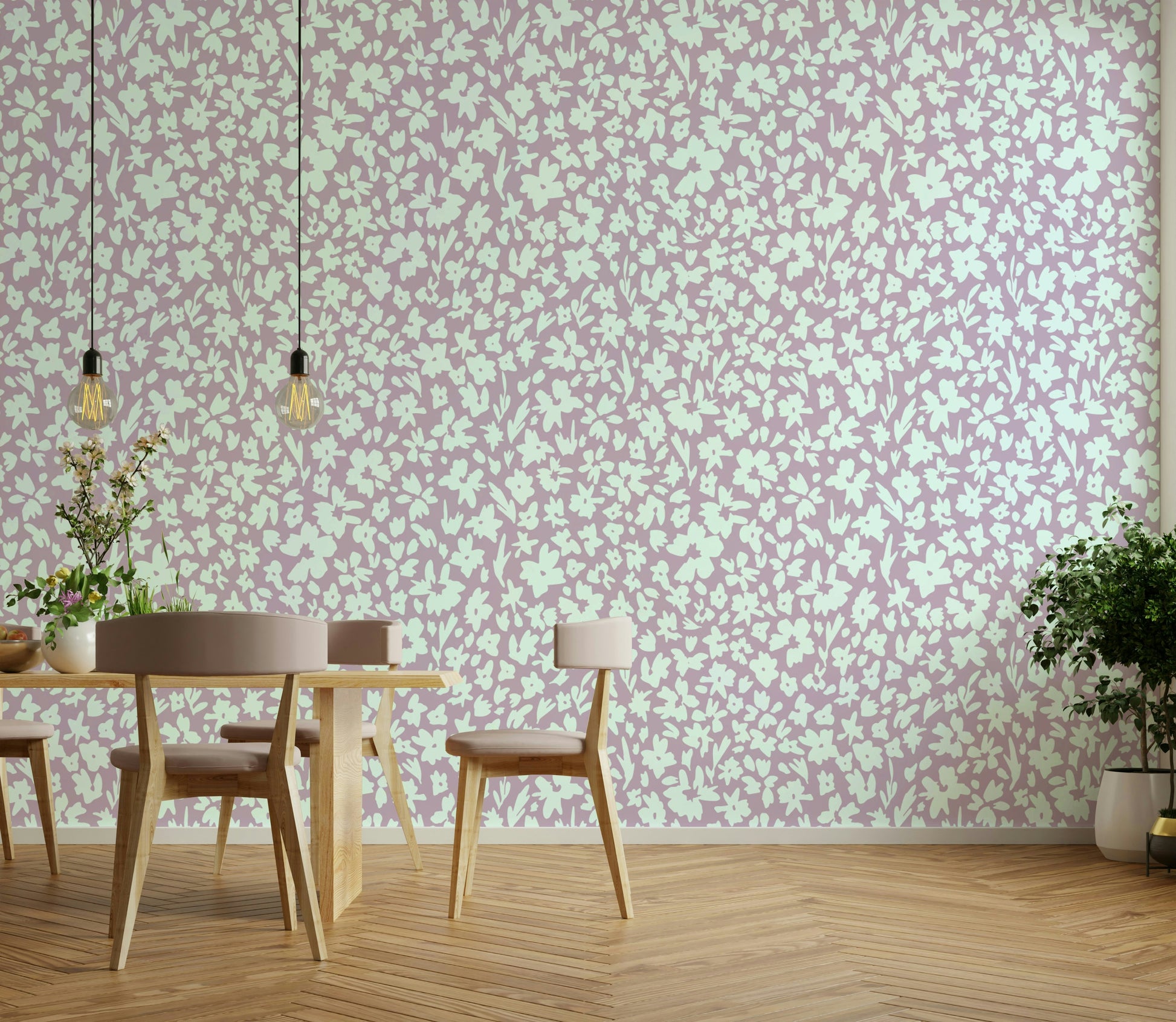 Wallpaper for walls with a graceful, hand-drawn feel

