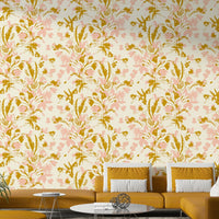 Close-up of a watercolor flower pattern

