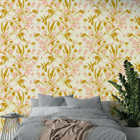 Detailed view of the brushstrokes on the flowers

