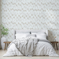 An angled shot of a wall with braid wallpaper

