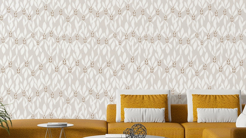 Beige and gray braided pattern wallpaper

