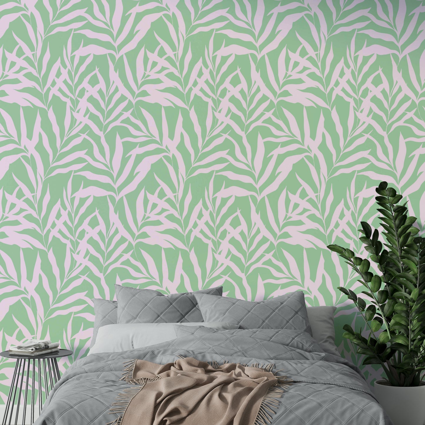 The mural is created for an entire wall, providing an immersive feel.
