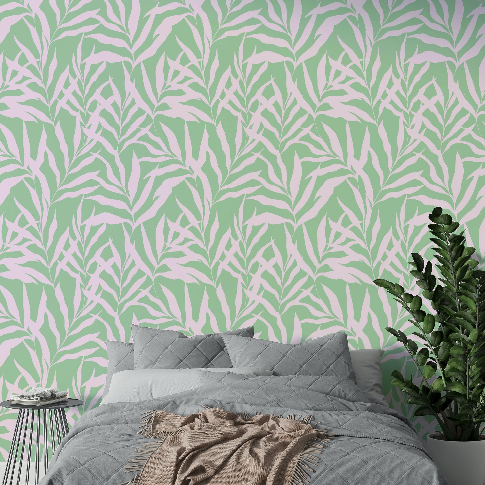 The mural is created for an entire wall, providing an immersive feel.
