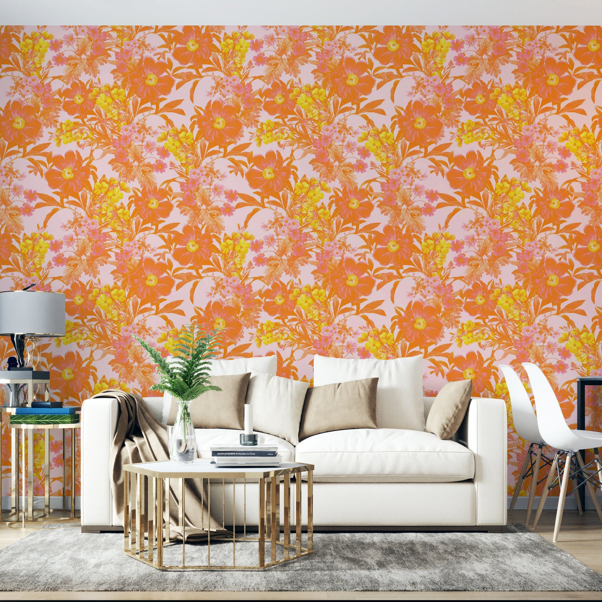 An interior with a charming and timeless accent wall

