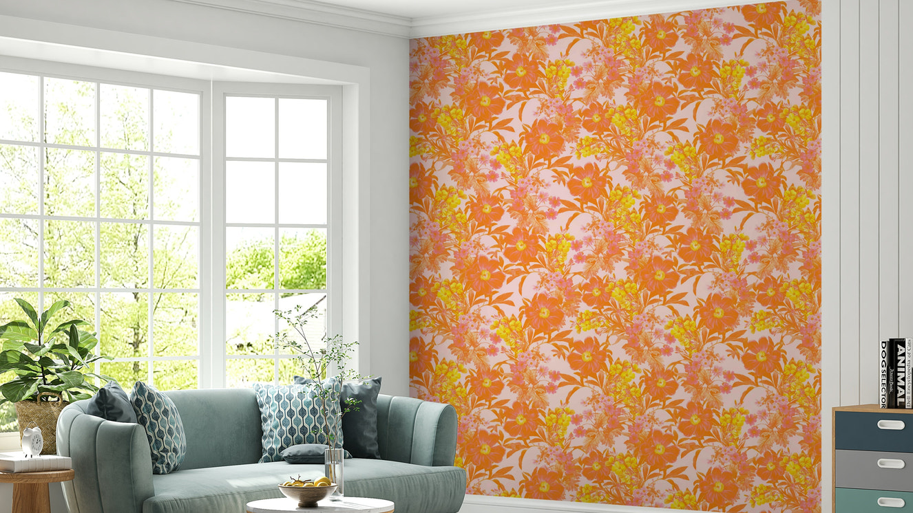 Wallpaper with a sophisticated and dreamy floral design

