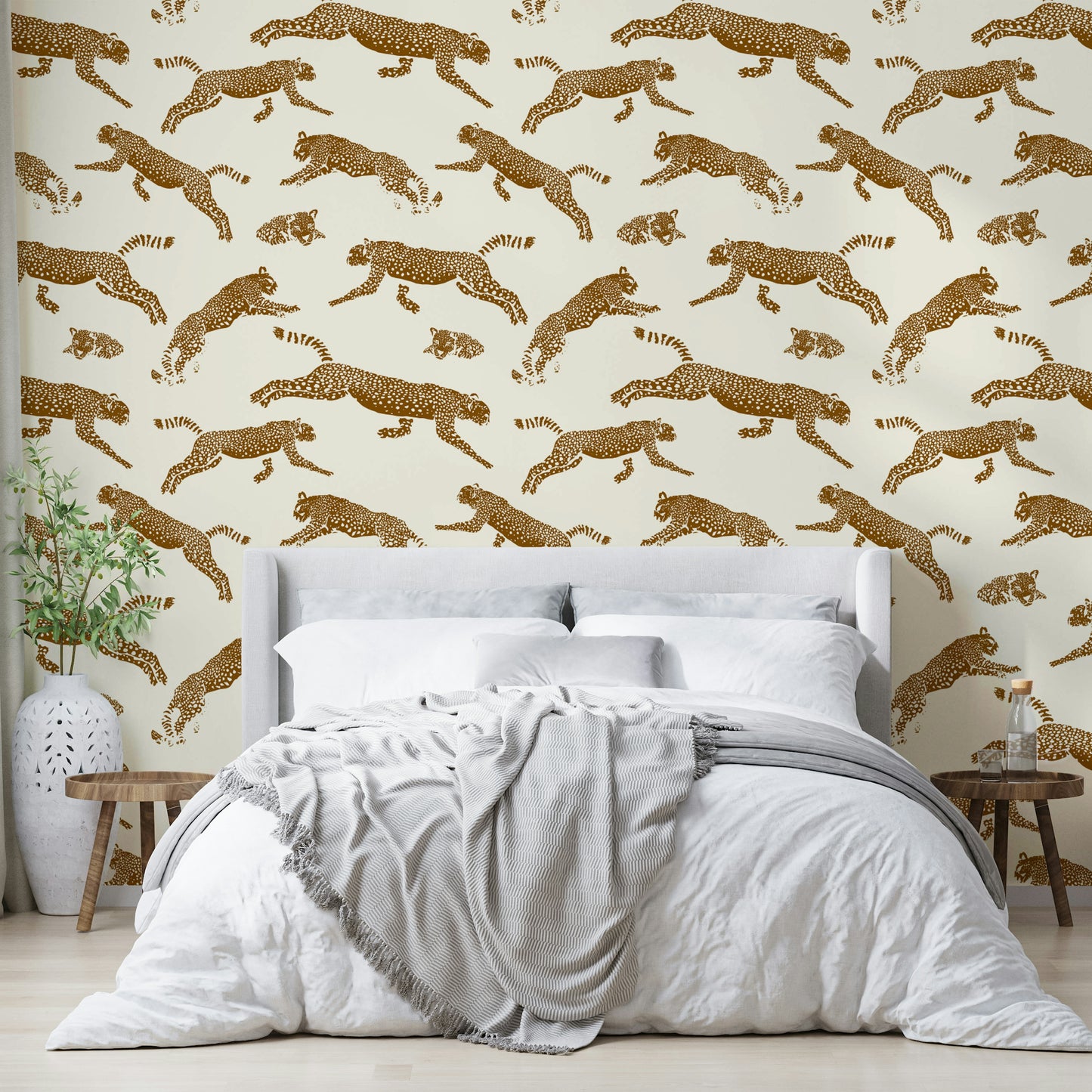 An interior with a fun and powerful accent wall

