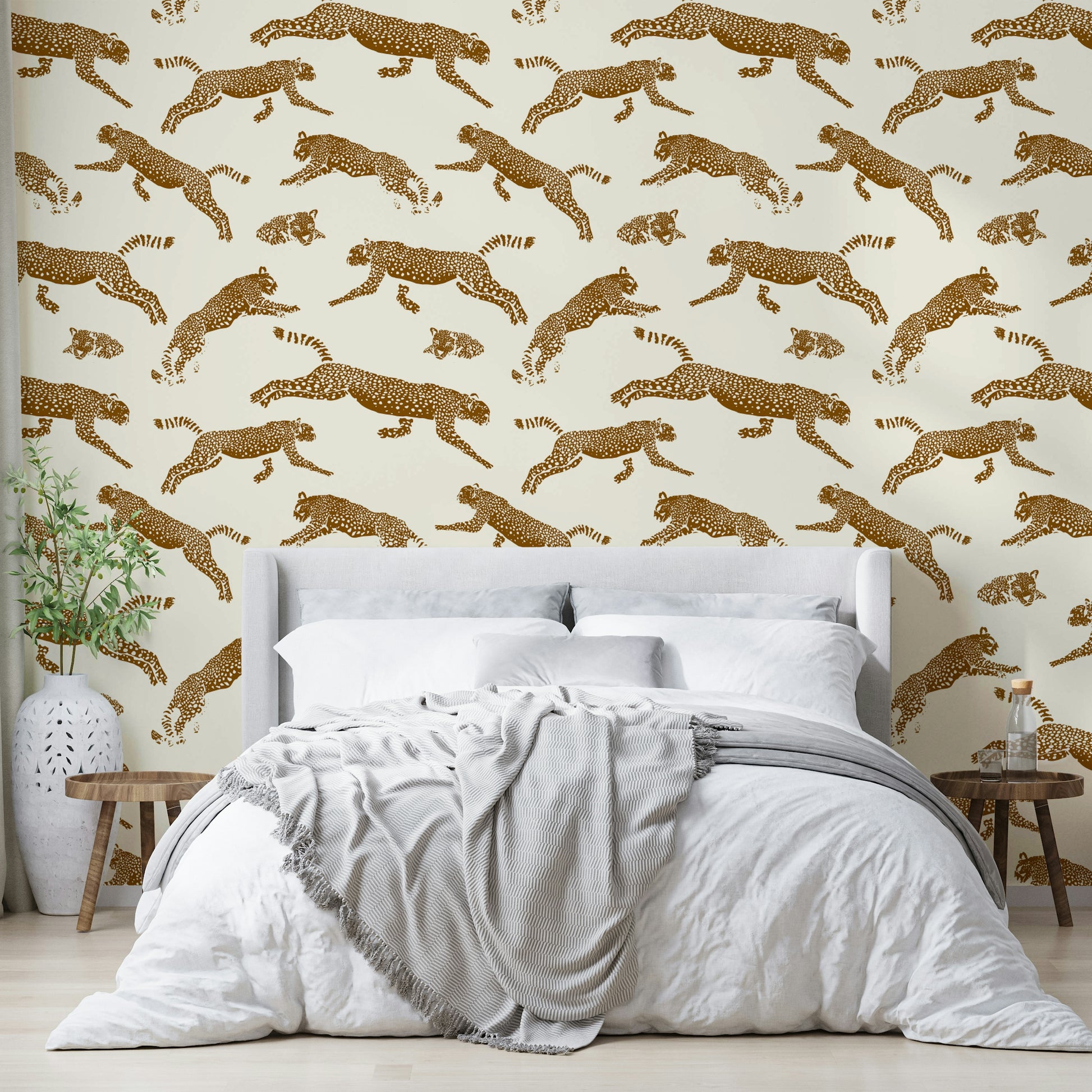 An interior with a fun and powerful accent wall

