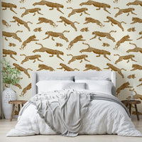 An interior with a fun and powerful accent wall

