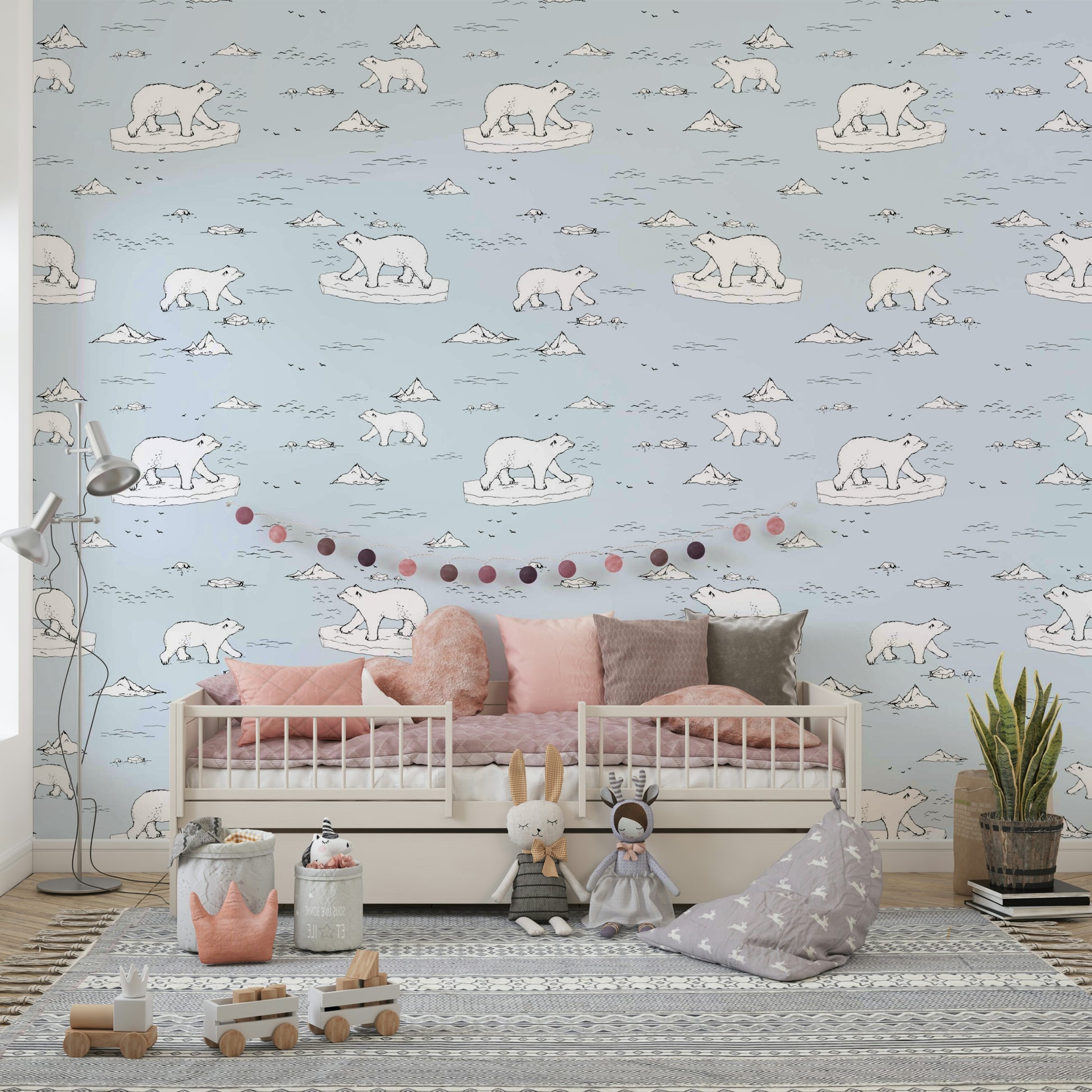 An interior with a peaceful and inviting accent wall

