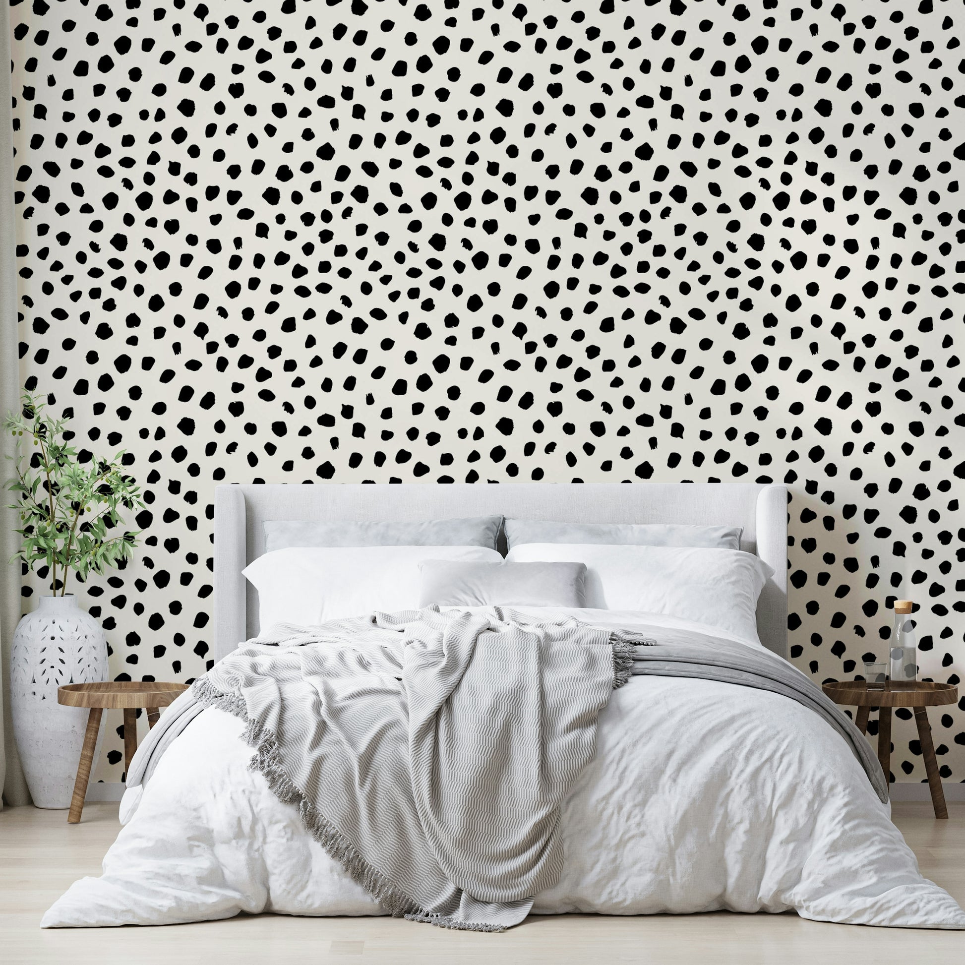 Close-up of a scattered black spot pattern

