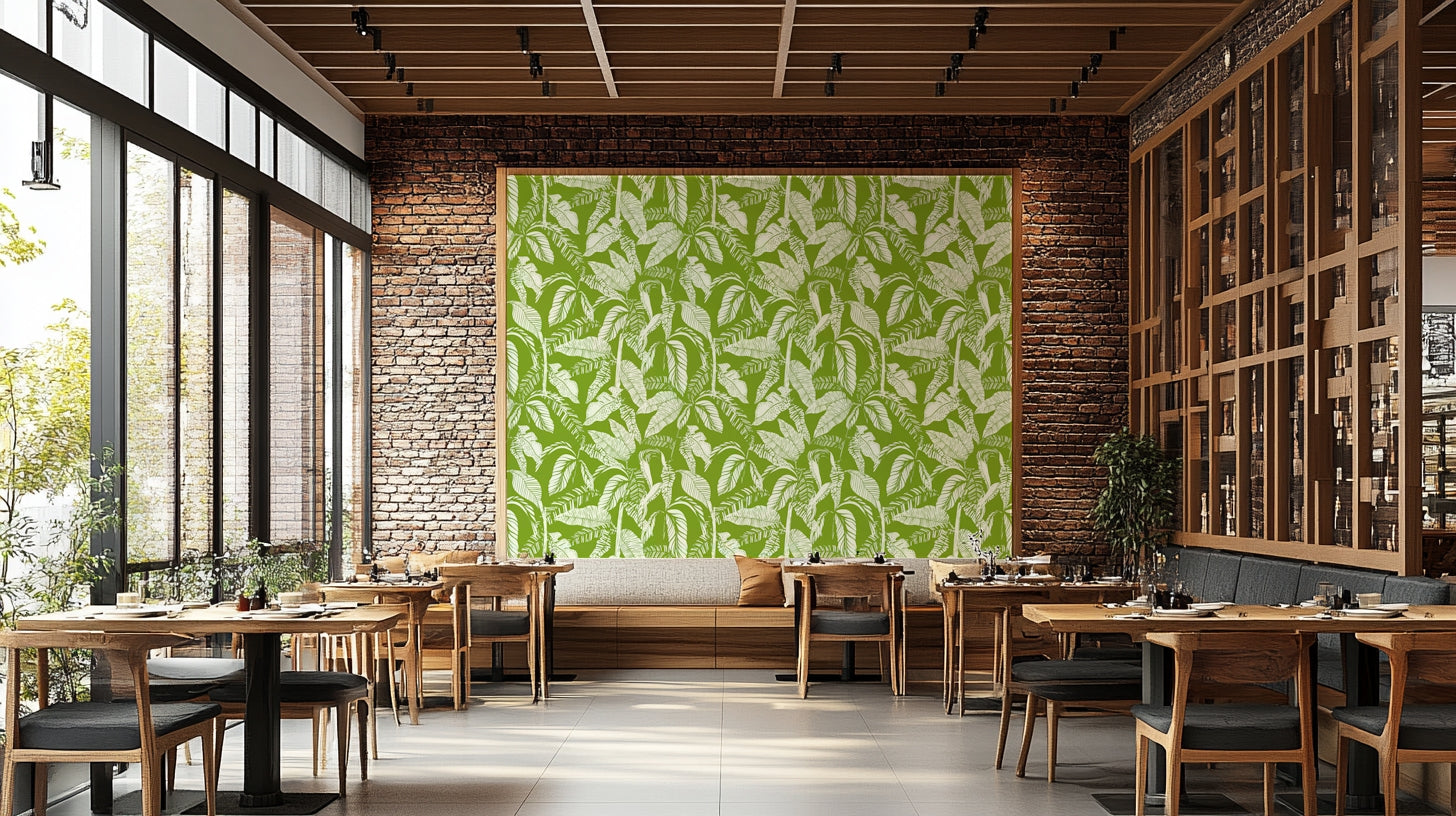 Wallpaper with a vibrant jungle design

