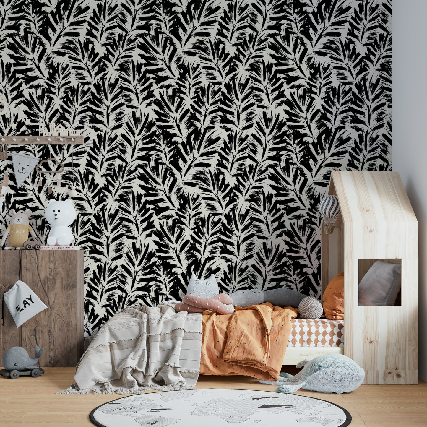 Close-up of a watercolor leaf pattern

