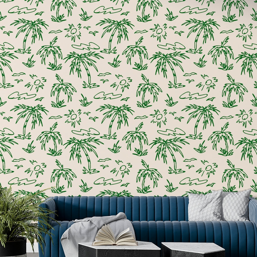 Wallpaper for walls with a graceful, hand-drawn feel

