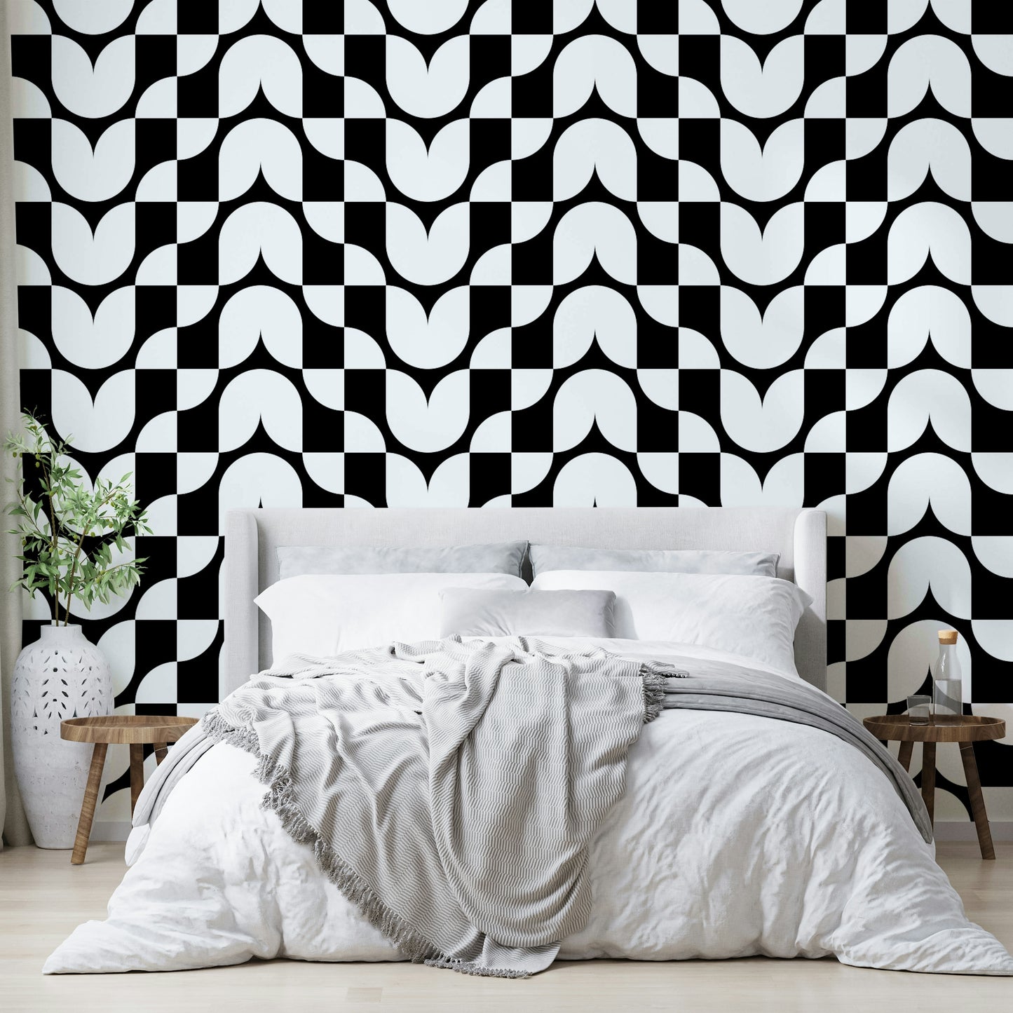 Close-up of a geometric floral pattern

