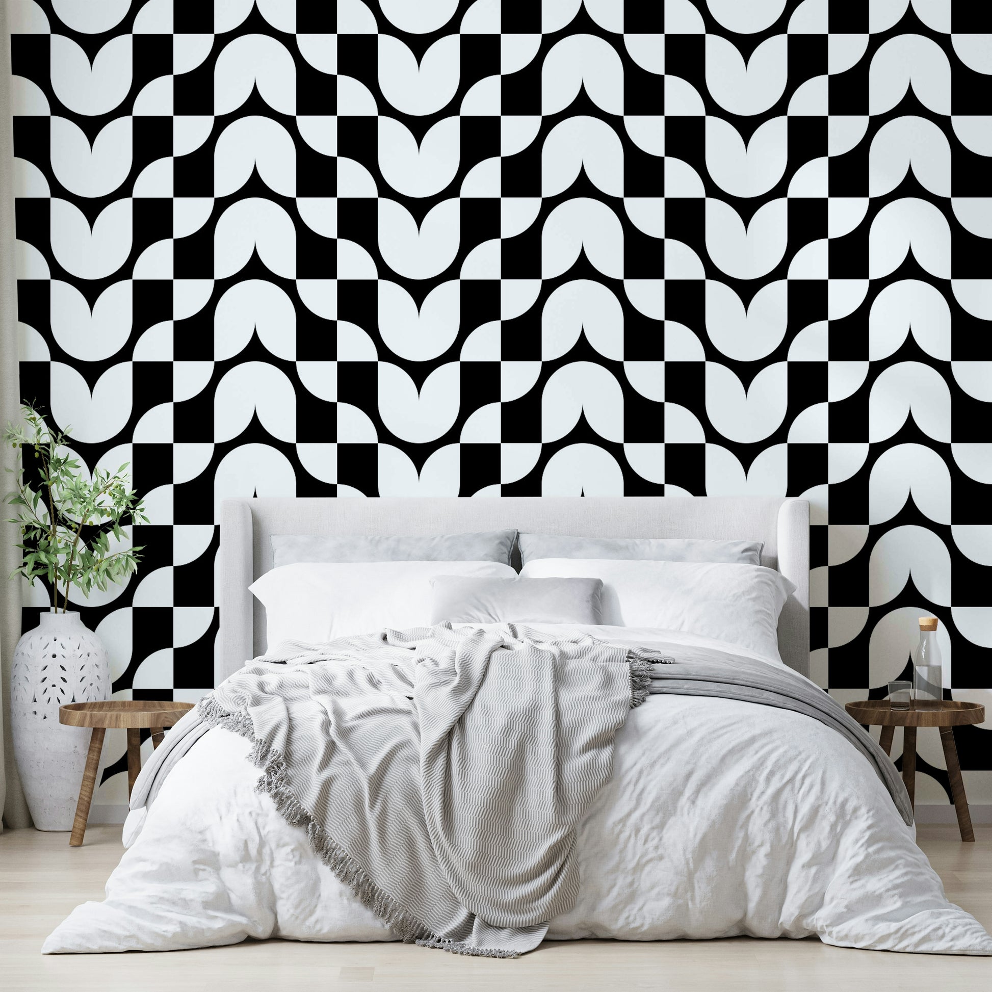 Close-up of a geometric floral pattern

