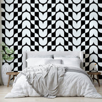 Close-up of a geometric floral pattern

