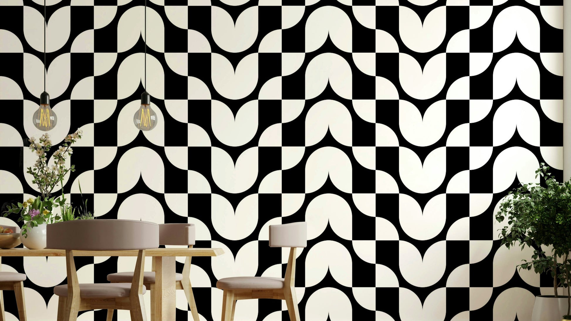 Wallpaper for walls with a sophisticated, abstract design

