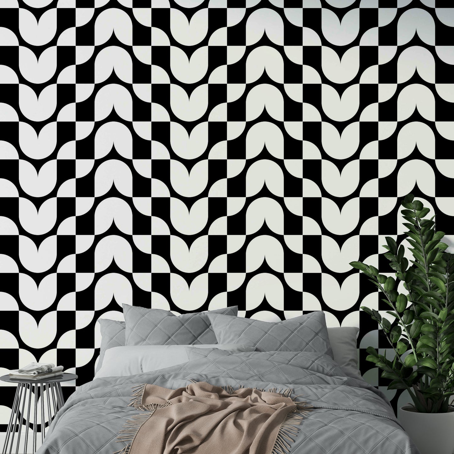 Detailed view of the geometric shapes and colors

