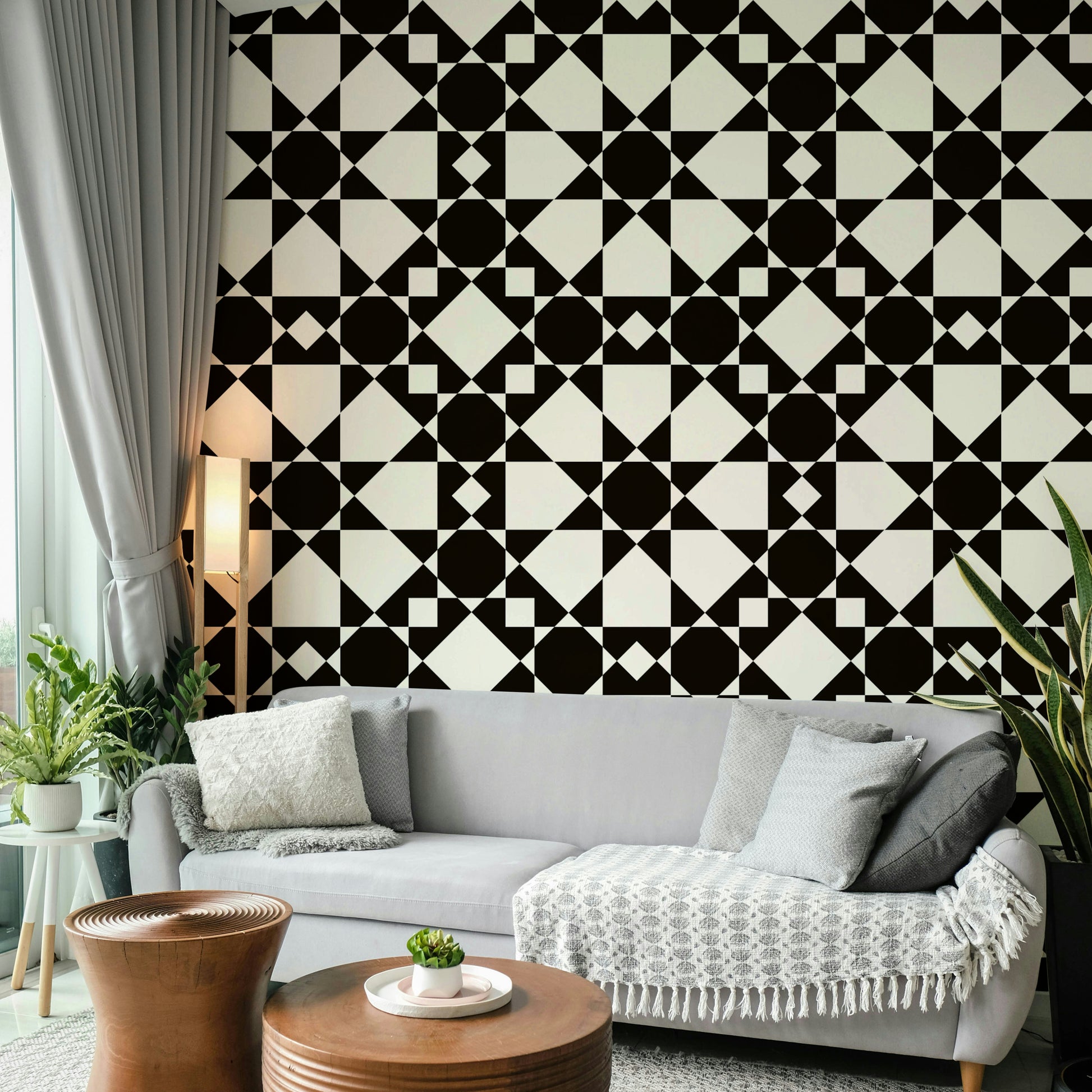 Close-up of a geometric star pattern

