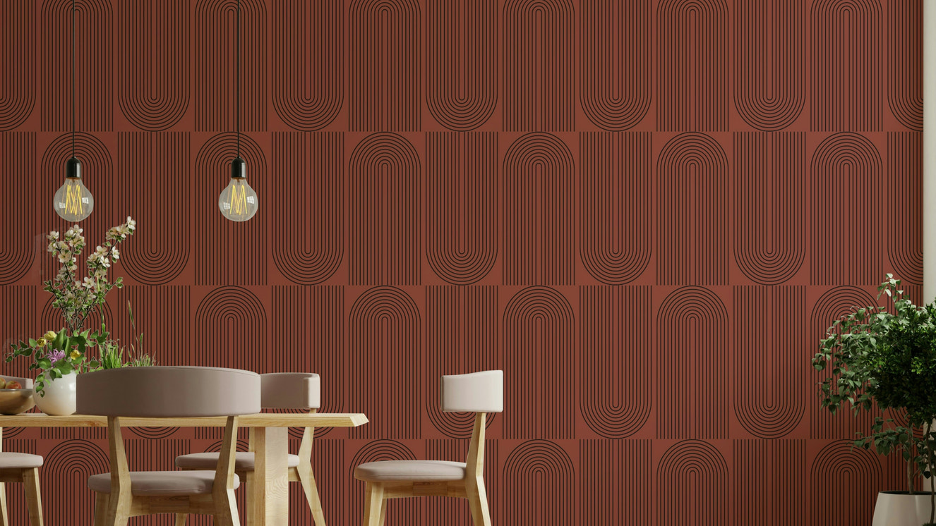 An interior with a modern and elegant accent wall

