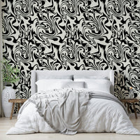 An interior with a soft and tranquil accent wall

