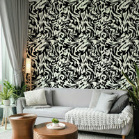 An interior with a soft and tranquil accent wall

