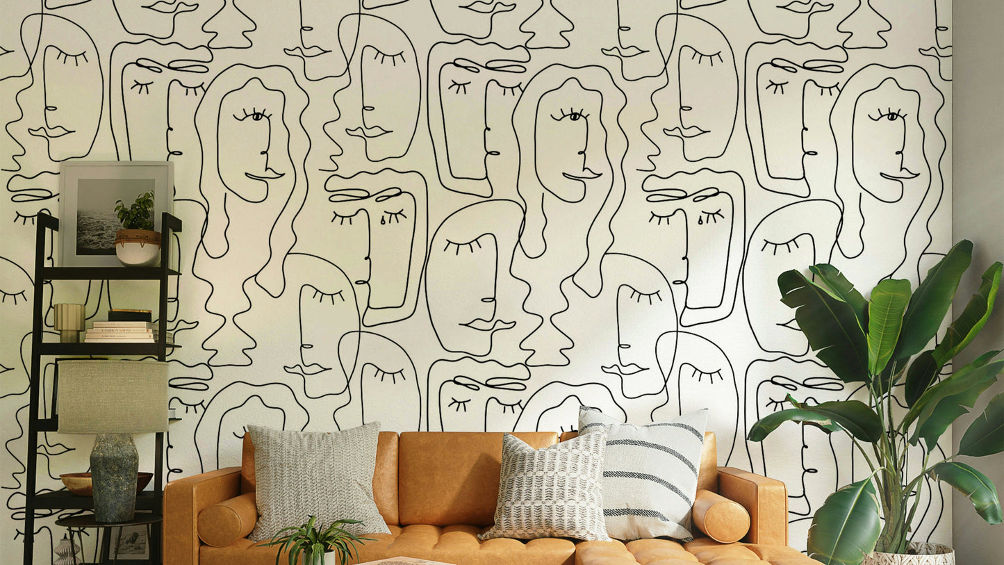 High-quality image of the artistic faces wallpaper

