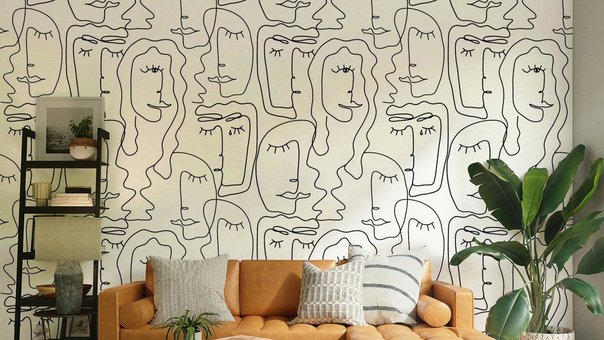 High-quality image of the artistic faces wallpaper

